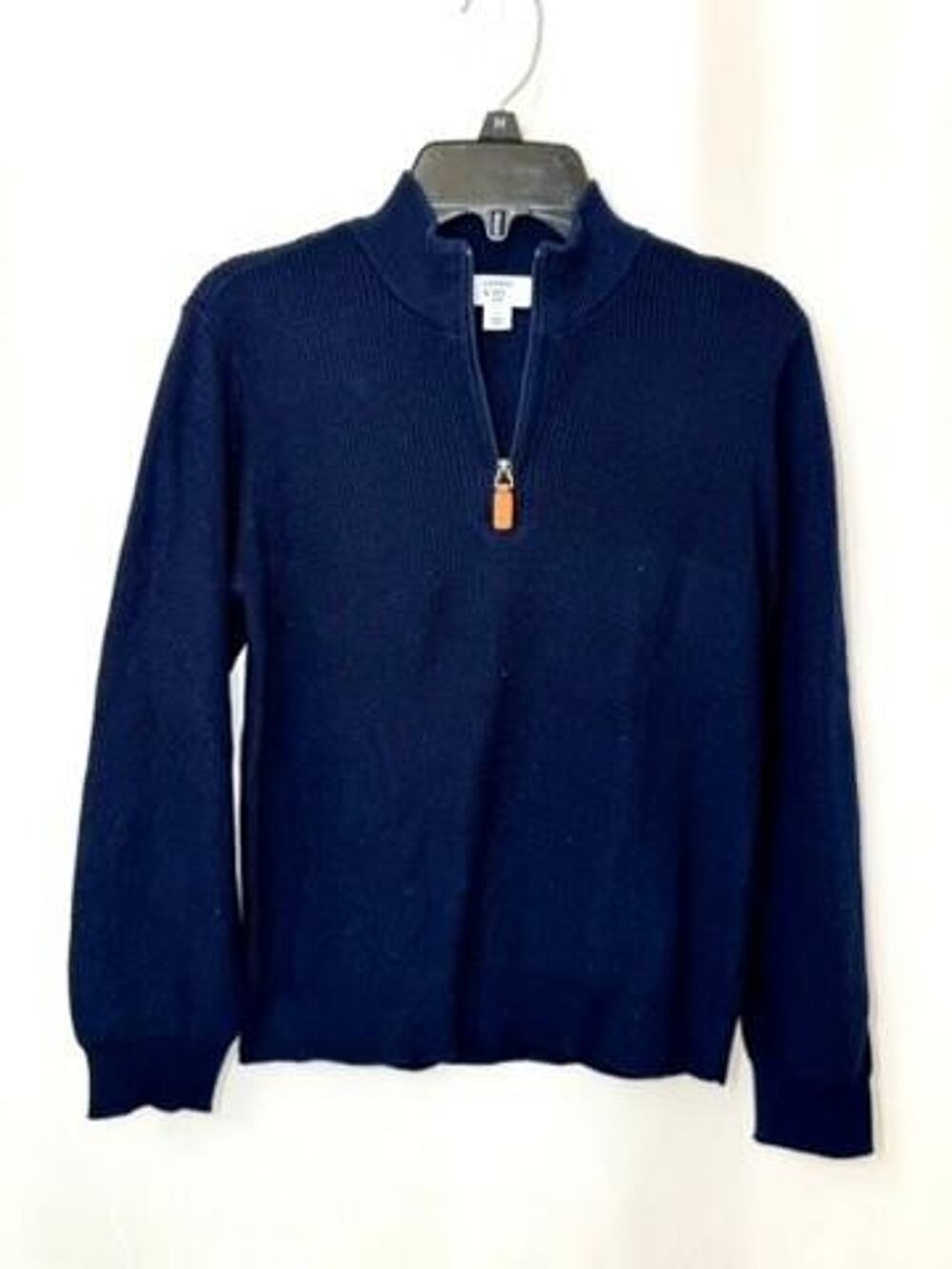 Crown & Ivy Kids Boys Size S Blue Cotton Blend Ribbed Quarter Zip Sweater